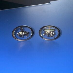 Gold Bull and bear Cufflinks